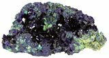 Sparkling Azurite Crystal Cluster with Malachite - Laos #56051-2